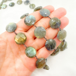 Load image into Gallery viewer, Labradorite Oxidized Wire Chain. LAB65