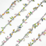Load image into Gallery viewer, Multi Tourmaline Cluster Dangle Oxidized Wire Chain. MTO16
