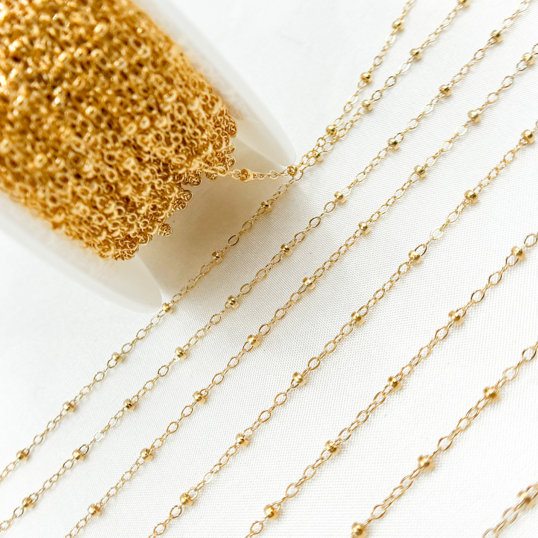 14k Gold Filled Cable Satellite Chain. 1200GF