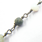 Load image into Gallery viewer, Blue Lace Agate Black Rhodium 925 Sterling Silver Wire Chain. BLA1
