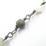 Load image into Gallery viewer, Blue Lace Agate Black Rhodium 925 Sterling Silver Wire Chain. BLA1