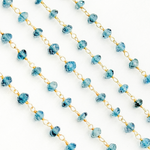 Load image into Gallery viewer, London Blue Topaz Gold Plated 925 Sterling Silver Wire Chain. BT1
