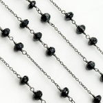 Load image into Gallery viewer, Black Spinel Oxidized Connected Wire Chain. BSP32