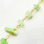 Load image into Gallery viewer, Chrysoprase Organic Shape Gold Plated Wire Chain. CHR17