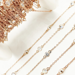 Load image into Gallery viewer, Cubic Zirconia Round Shape Connected Chain. CZ62