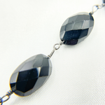 Load image into Gallery viewer, Black Spinel Oval Shape Oxidized Wire Chain. BSP44
