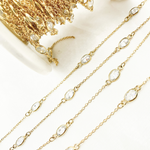 Load image into Gallery viewer, Cubic Zirconia Oval Shape Connector With Chain. CZ17