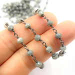 Load image into Gallery viewer, Coated Gray Quartz Wire Chain. CQU23