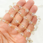 Load image into Gallery viewer, Crystal Round Gold Plated Wire Chain. CR22
