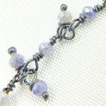 Load image into Gallery viewer, Coated Blue Moonstone Cluster Dangle Oxidized Wire Chain. CMS90