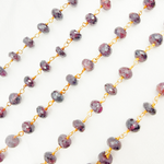 Load image into Gallery viewer, Garnet Gold Plated Wire Chain. GAR14