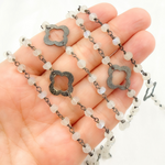 Load image into Gallery viewer, Moonstone with Marquis Shape Oxidized Wire Chain.