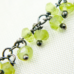 Load image into Gallery viewer, Peridot Cluster Dangle 3.5mm Oxidized Wire Chain. PER4
