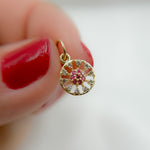Load image into Gallery viewer, 14K Solid Gold Diamond Circle Charm. GDP471