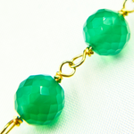 Load image into Gallery viewer, Green Onyx Gold Plated Wire Chain. GRE2
