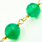Load image into Gallery viewer, Green Onyx Gold Plated Wire Chain. GRE2