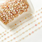 Load image into Gallery viewer, Pink Opal 925 Sterling Silver Wire Chain. POP13