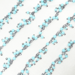 Load image into Gallery viewer, Turquoise Cluster Dangle Oxidized Wire Chain. TRQ7