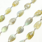 Load image into Gallery viewer, Labradorite Tear Drop Shape Wire Chain. LAB94