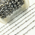 Load image into Gallery viewer, Coated Cyloni Moonstone Black Rhodium 925 Sterling Silver Wire Chain. CMS54
