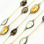 Load image into Gallery viewer, Multi Gemstone Organic Shape Connected Wire Chain. MGS7