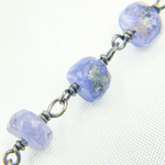 Load image into Gallery viewer, Tanzanite Oxidized Wire Chain. TAN6