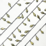 Load image into Gallery viewer, Pyrite Drop Dangle Oxidized Wire Chain. PYR25