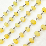 Load image into Gallery viewer, Yellow Opal Oxidized 925 Sterling Silver Wire Chain. OPA13