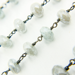 Load image into Gallery viewer, Coated Milky Aquamarine Oxidized Wire Chain. AQU3