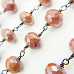 Load image into Gallery viewer, Coated Peach Quartz Oxidized Wire Chains