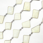 Load image into Gallery viewer, White Moonstone Fancy Shape Bezel Chain. WMS3