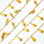 Load image into Gallery viewer, Golden Pyrite Drop Dangle Gold Plated Wire Chain. PYR26