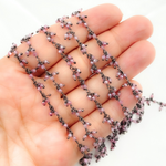 Load image into Gallery viewer, Coated Red Quartz Cluster Dangle Oxidized Wire Chains