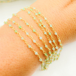 Load image into Gallery viewer, Chrysoprase Wire Wrap Chain. CHR10