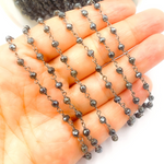 Load image into Gallery viewer, Coated Black Spinel Wire Wrap Chain. CBS11
