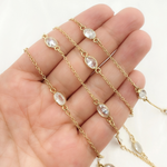 Load image into Gallery viewer, Cubic Zirconia Oval Shape Connector With Chain.