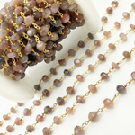 Load image into Gallery viewer, Chocolate Moonstone Gold Plated Wire Chain. MS43