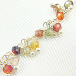 Load image into Gallery viewer, Multi Tunduru Sapphire Cluster Dangle 925 Sterling Silver Wire Chain. SAP7