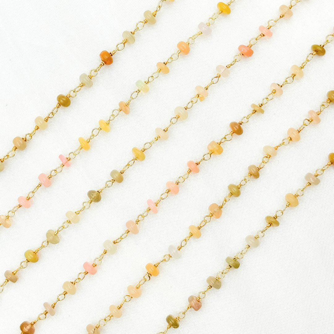 Ethiopian Opal Gold Plated Wire Chain. ETH2