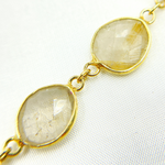 Load image into Gallery viewer, Golden Rutile Organic Shape Bezel Gold Plated Wire Chain. GRU2