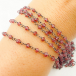 Load image into Gallery viewer, Garnet Oxidized Wire Chain.