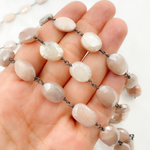 Load image into Gallery viewer, Coated Taupe Oval Moonstone Wire Chain. CMS75