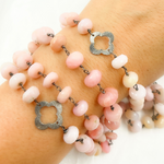 Load image into Gallery viewer, Pink Opal with Marquis Shape Oxidized Wire Chain. POP10