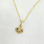 Load image into Gallery viewer, GDP264. 14K Solid Gold Diamond Evil Eye Charm