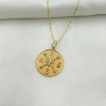 Load image into Gallery viewer, 14k Solid Gold Diamond Medallion Compass Charm. GDP411