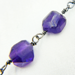 Load image into Gallery viewer, Amethyst Organic Shape Oxidized Wire Chain. AME25