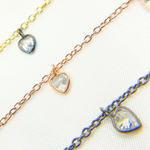 Load image into Gallery viewer, Cubic Zirconia Heart Shape Dangle Chain. CZ3
