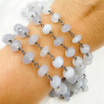 Load image into Gallery viewer, Natural Chalcedony Oxidized Wire Chain.