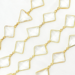 Load image into Gallery viewer, Crystal Rectangular Shape Bezel Gold Plated Wire Chain. CR8