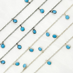 Load image into Gallery viewer, Blue Cubic Zirconia Round Shape Dangle Chain. CZ67